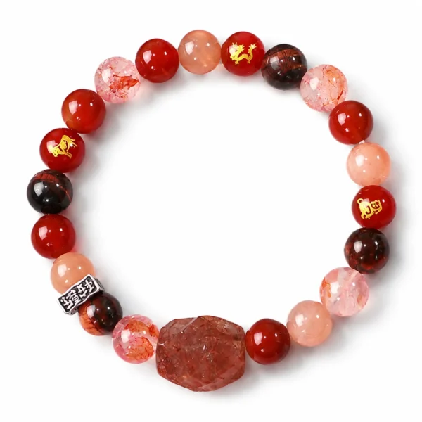 chinese zodiac rat sanhe liuhe bracelet on white background