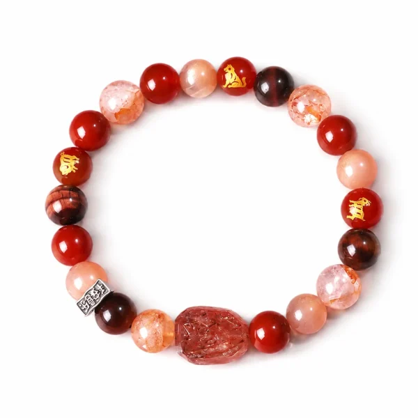 chinese zodiac rabbit sanhe liuhe bracelet on white background