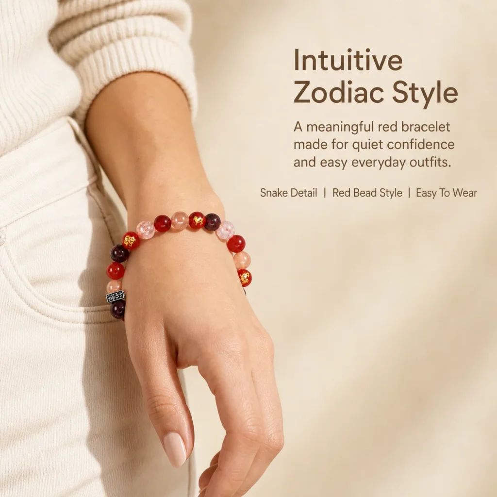 Chinese Zodiac Snake Sanhe Liuhe Bracelet 2 chinese zodiac snake sanhe liuhe bracelet wearing view