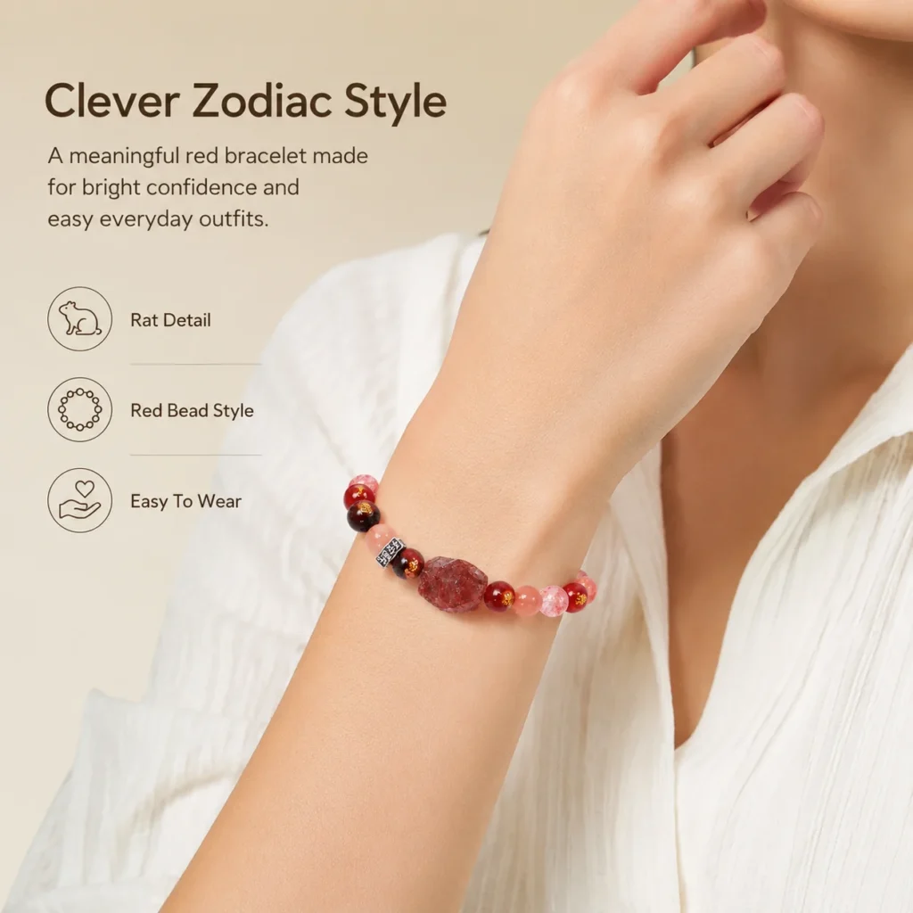 Chinese Zodiac Rat Sanhe Liuhe Bracelet 2 chinese zodiac rat sanhe liuhe bracelet wearing view