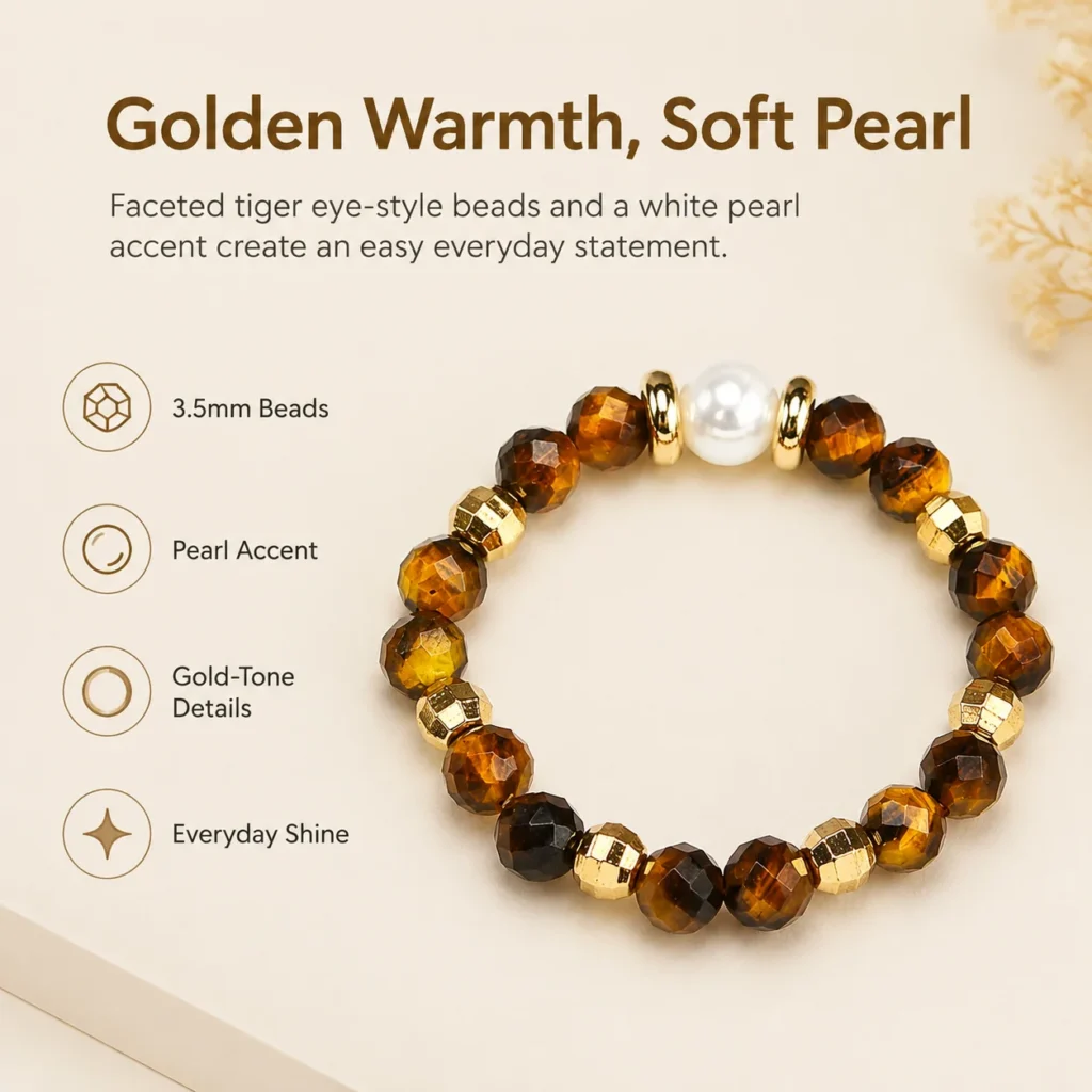 Yellow Tiger Eye Pearl Beaded Ring 3 yellow tiger eye pearl beaded ring feature image