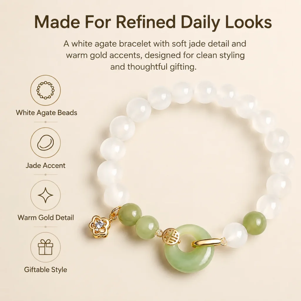 white agate hetian jade gold bracelet feature image