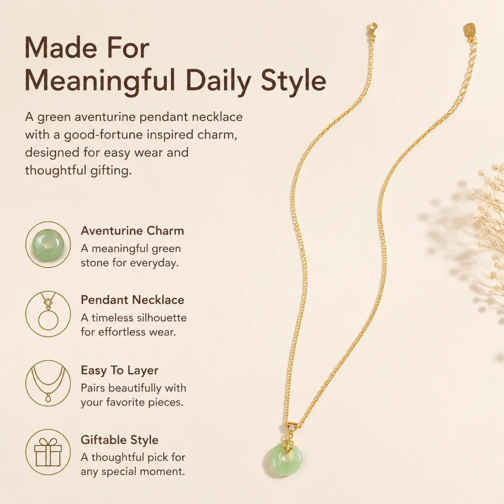 Aventurine Fu Charm Pendant Necklace 3 aventurine fu charm pendant necklace feature image