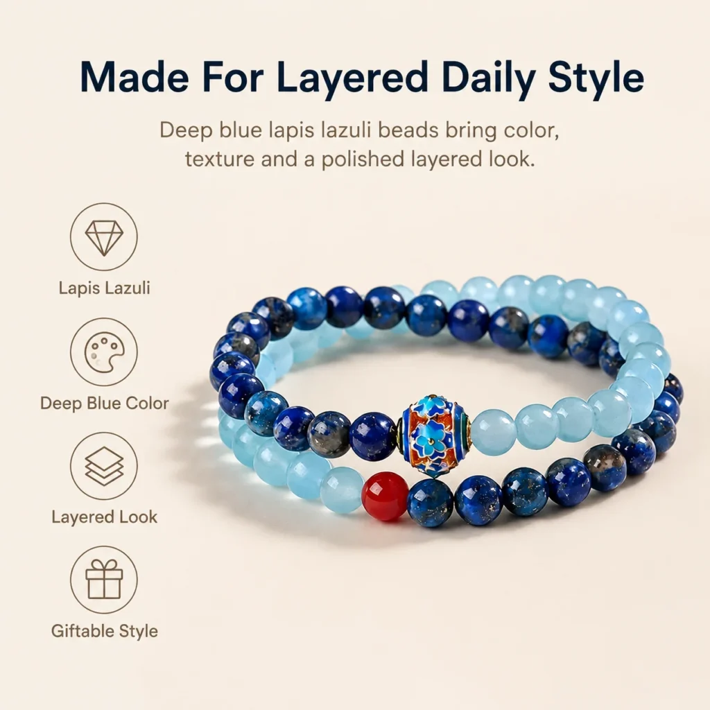 lapis lazuli double-wrap bracelet feature image