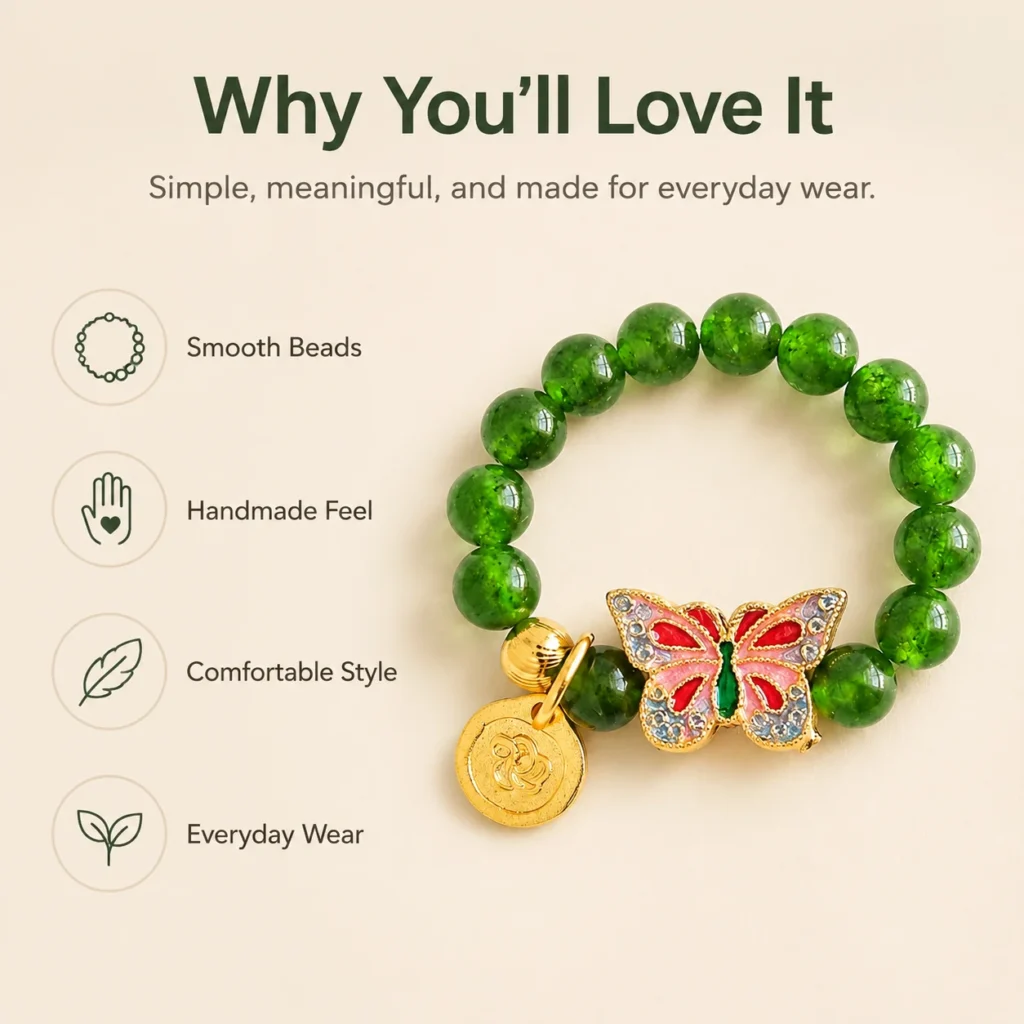 green chalcedony butterfly beaded ring feature image