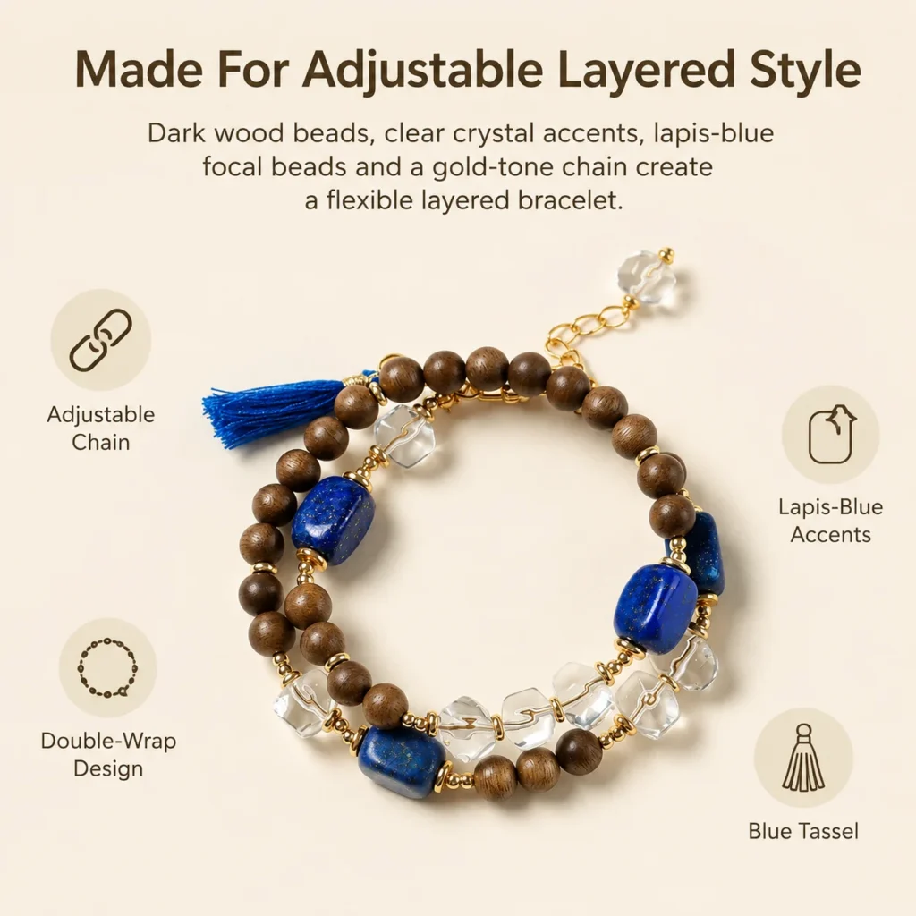 Adjustable Agarwood Lapis Lazuli Double-Wrap Bracelet 3 adjustable agarwood lapis lazuli double-wrap bracelet feature image