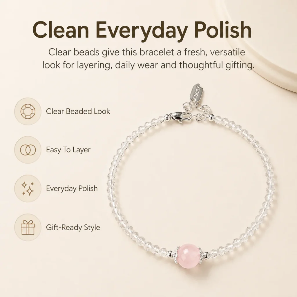 Clear Quartz Beaded Bracelet 3 clear quartz beaded bracelet feature image