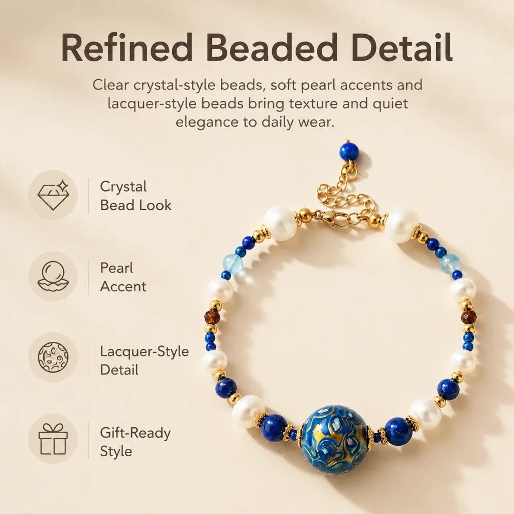 Crystal Pearl Lacquer Bead Bracelet 3 crystal pearl lacquer bead bracelet feature image