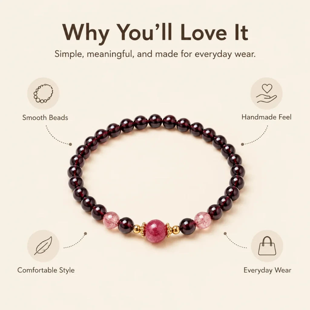 Garnet Beaded Bracelet 3 garnet beaded bracelet feature image