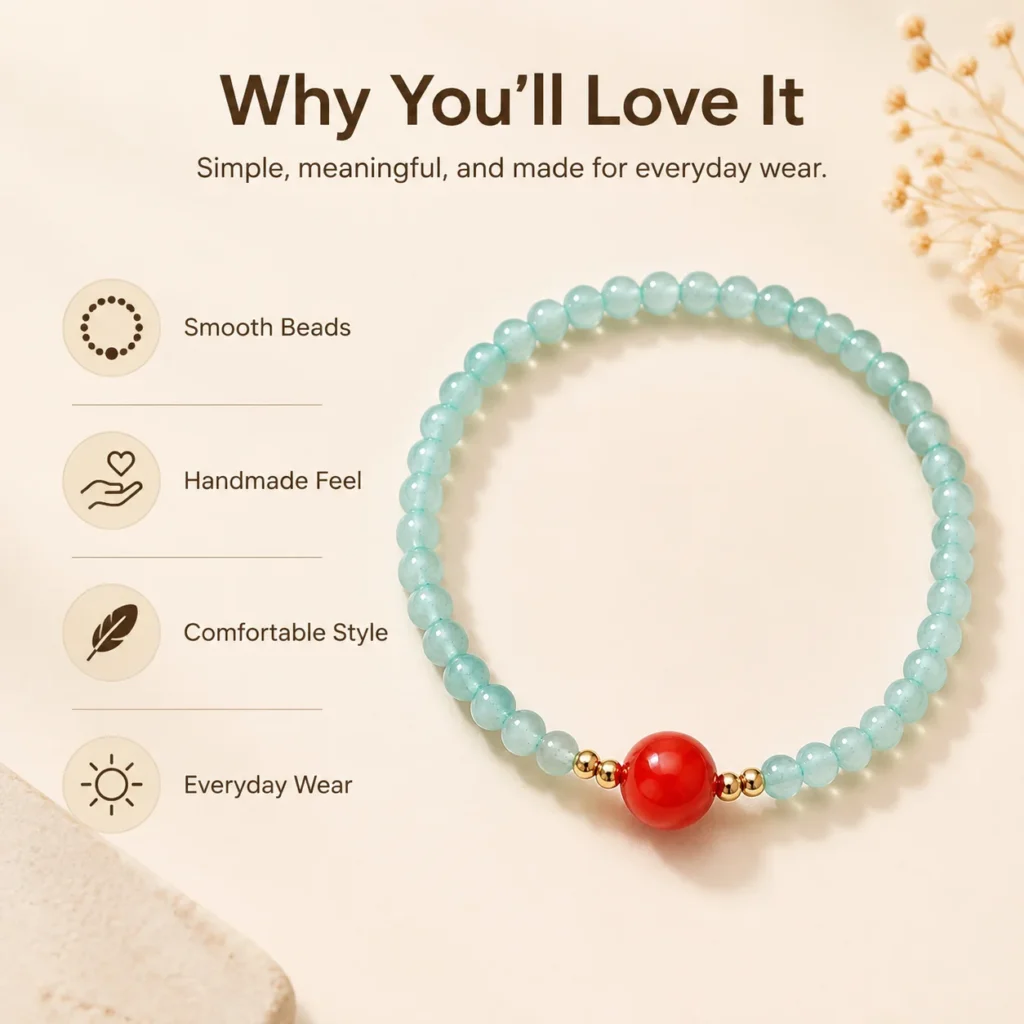 green aventurine beaded bracelet red agate feature image