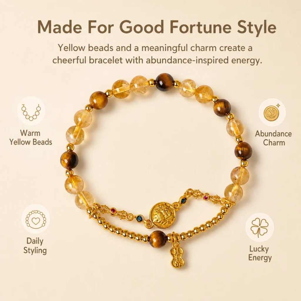 Yellow Tower Crystal Abundance Bracelet 3 yellow tower crystal abundance bracelet feature image