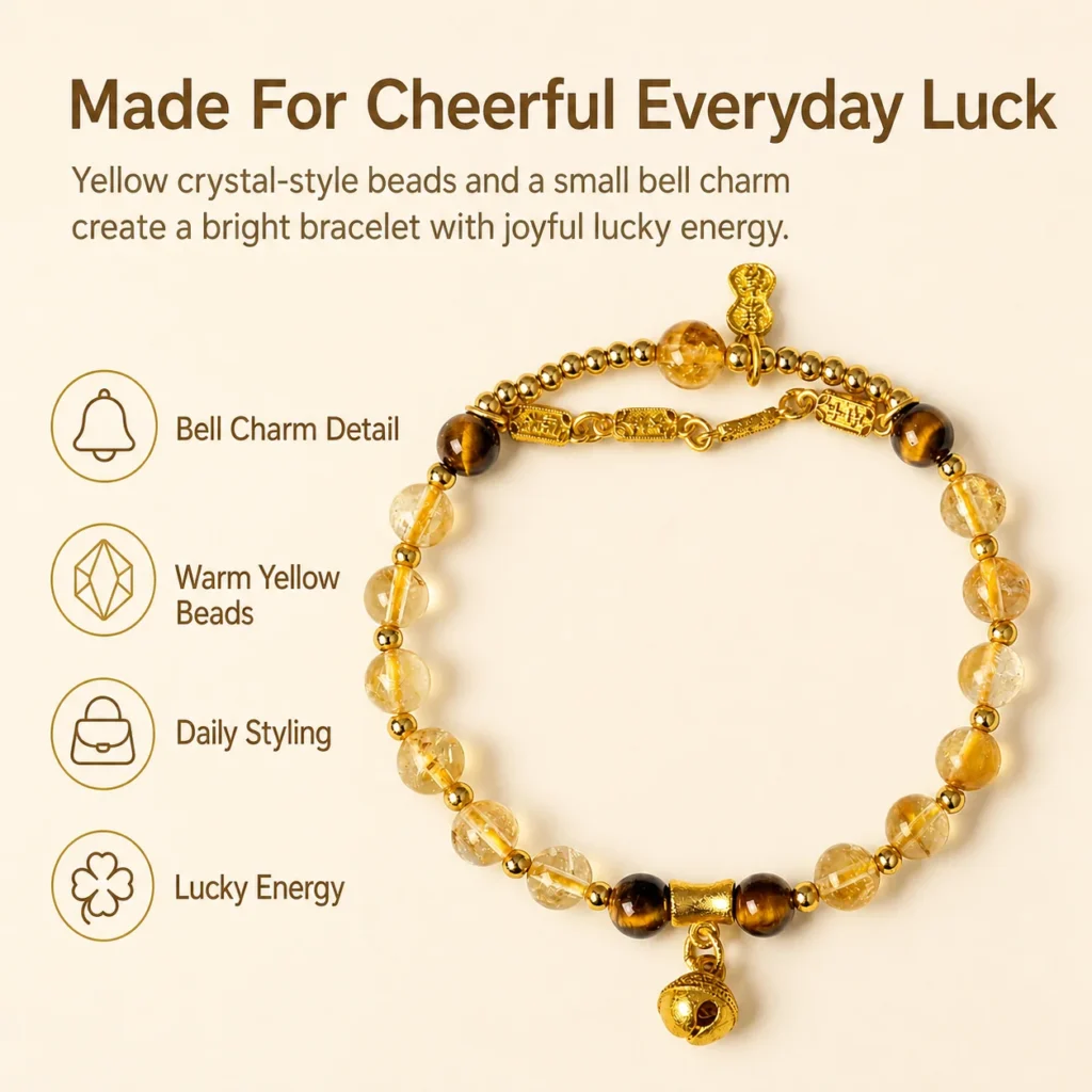 yellow tower crystal bell charm bracelet feature image