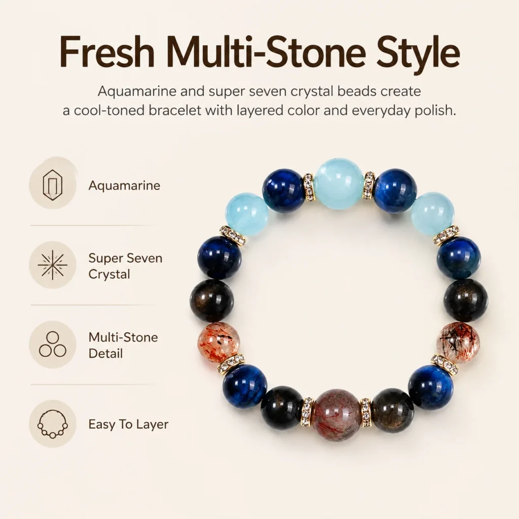 aquamarine super seven multi-stone bracelet feature image