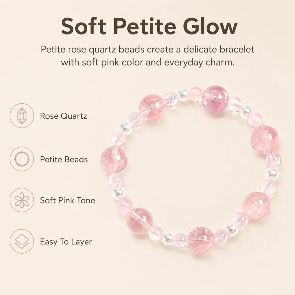 petite rose quartz beaded bracelet feature image