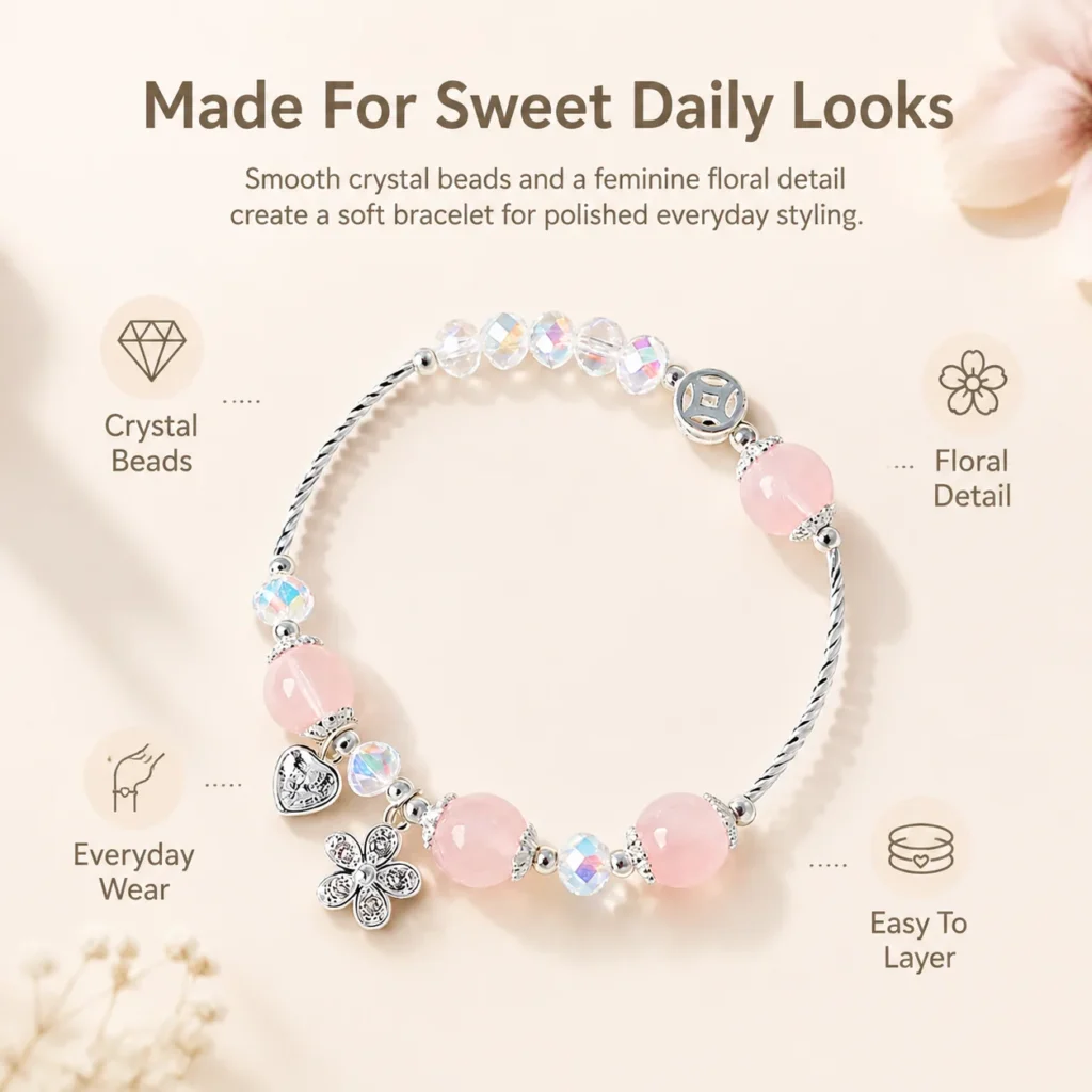 Falling Blossom Crystal Bracelet 3 falling blossom crystal bracelet feature image