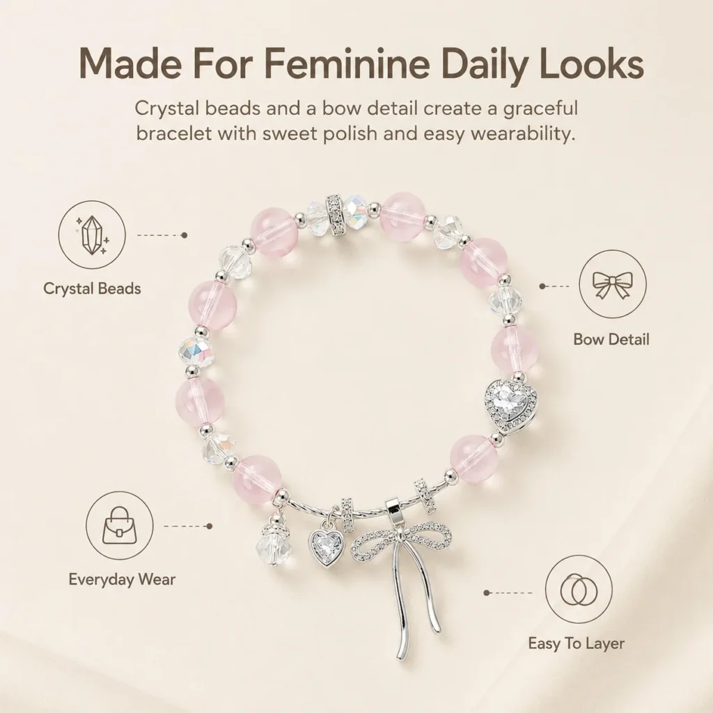Star Veil Bow Crystal Bracelet 3 star veil bow crystal bracelet feature image
