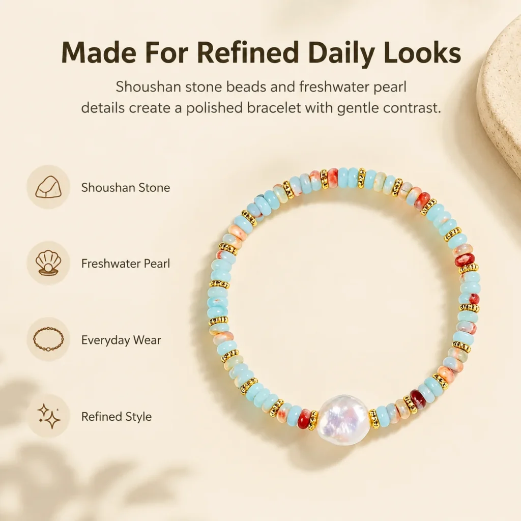shoushan stone pearl beaded bracelet feature image