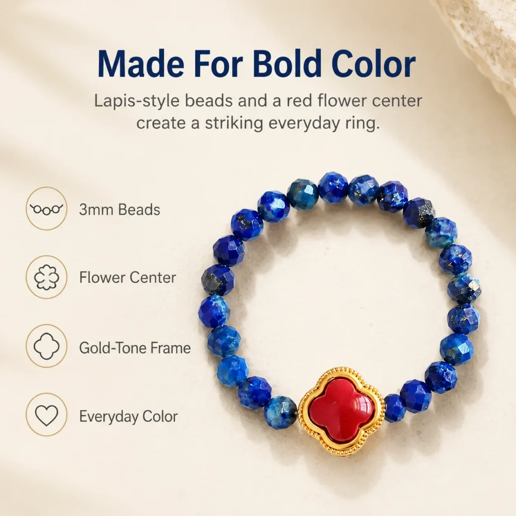 Lapis Flower Beaded Ring 3 lapis flower beaded ring feature image