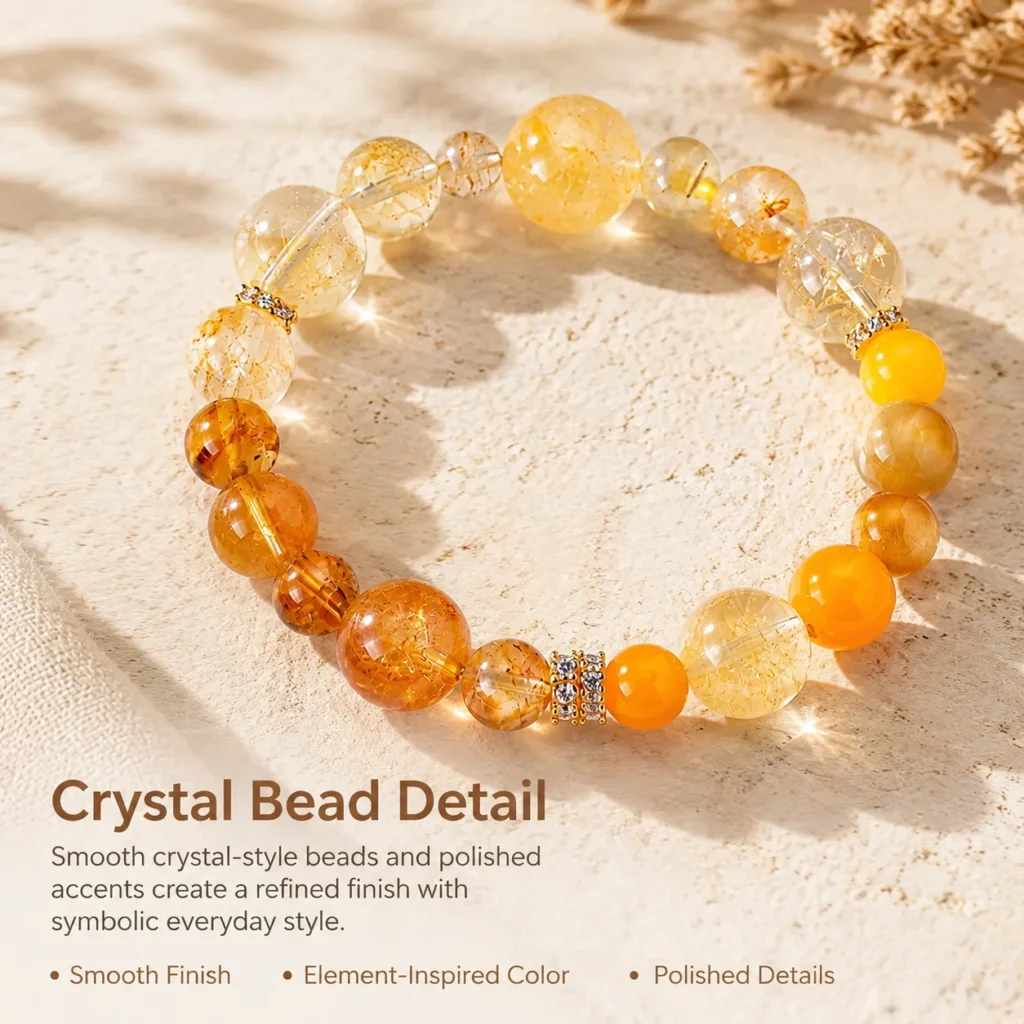 Five Element Crystal Beaded Bracelet 4 five element crystal beaded bracelet material detail image