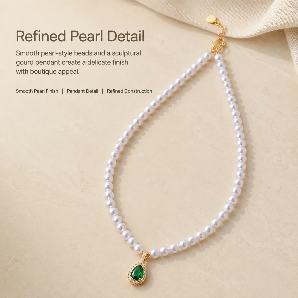 Freshwater Pearl Gourd Pendant Necklace 4 freshwater pearl gourd pendant necklace material detail image