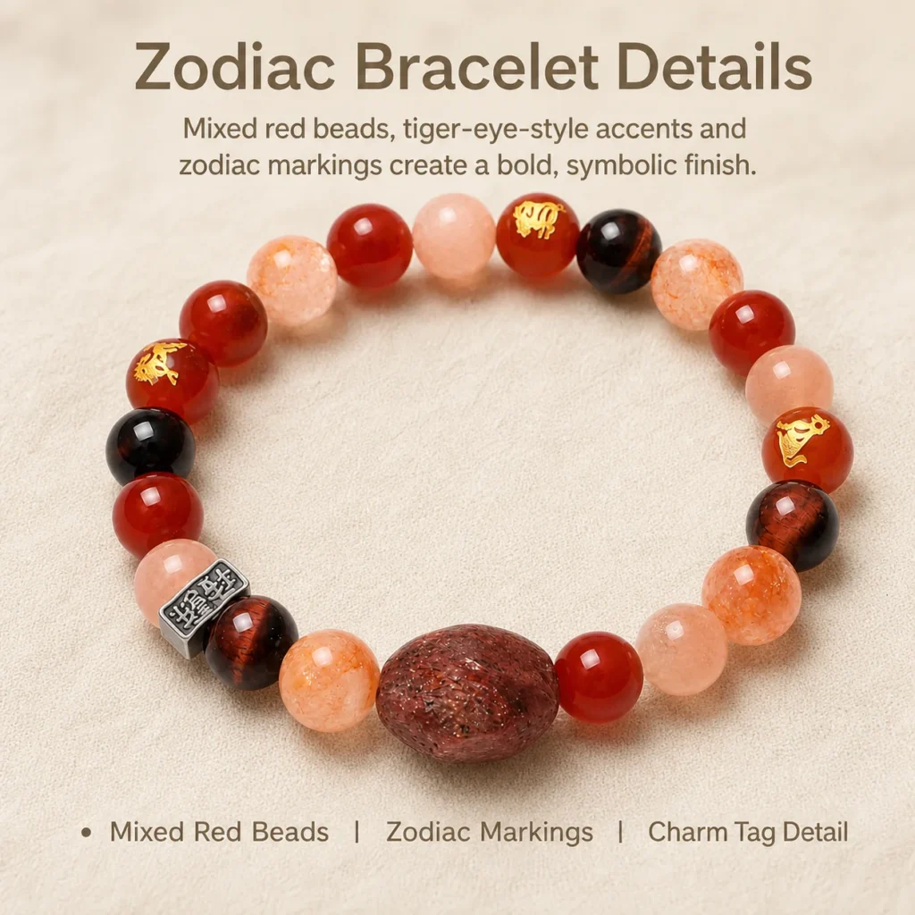 Chinese Zodiac Tiger Sanhe Liuhe Bracelet 4 chinese zodiac tiger sanhe liuhe bracelet material detail image