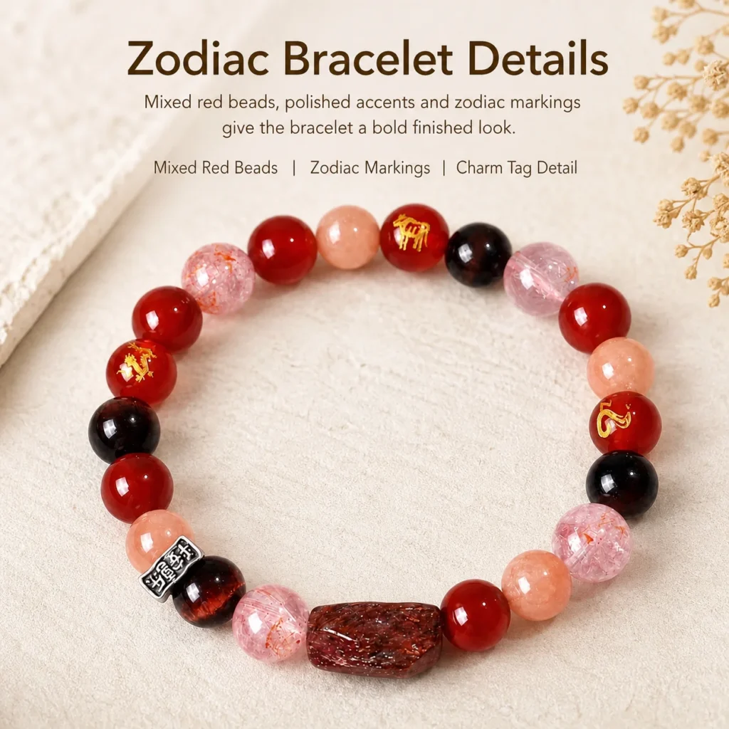 Chinese Zodiac Rooster Sanhe Liuhe Bracelet 4 chinese zodiac rooster sanhe liuhe bracelet material detail image