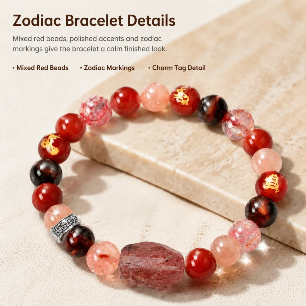 Chinese Zodiac Goat Sanhe Liuhe Bracelet 4 chinese zodiac goat sanhe liuhe bracelet material detail image