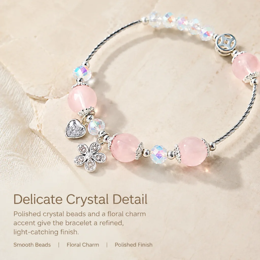 Falling Blossom Crystal Bracelet 4 falling blossom crystal bracelet material detail image
