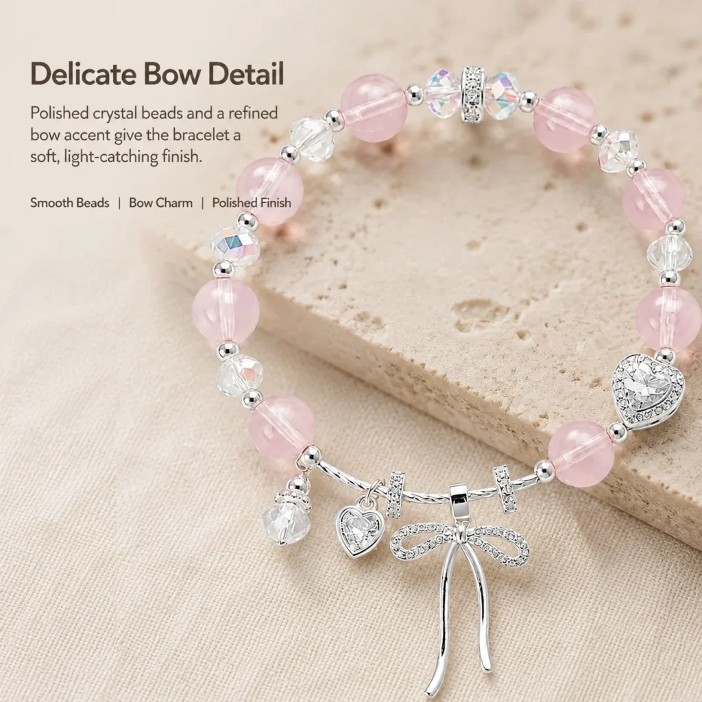Star Veil Bow Crystal Bracelet 4 star veil bow crystal bracelet material detail image