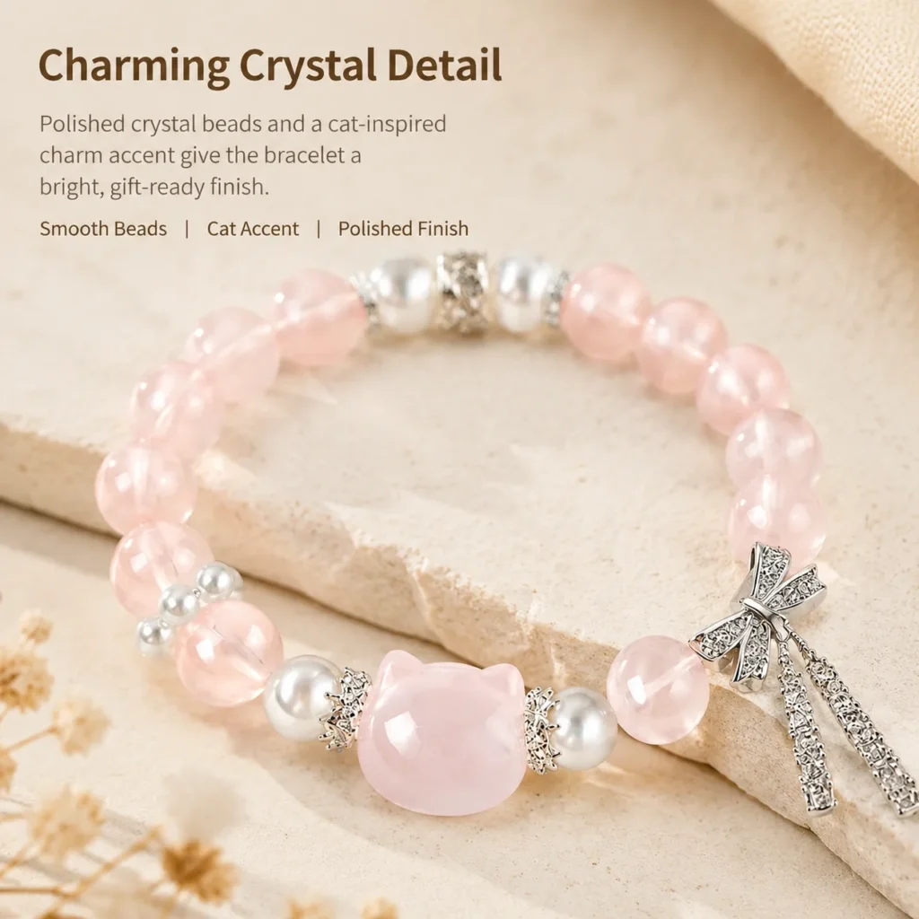 Cat Wish Crystal Bracelet 4 cat wish crystal bracelet material detail image