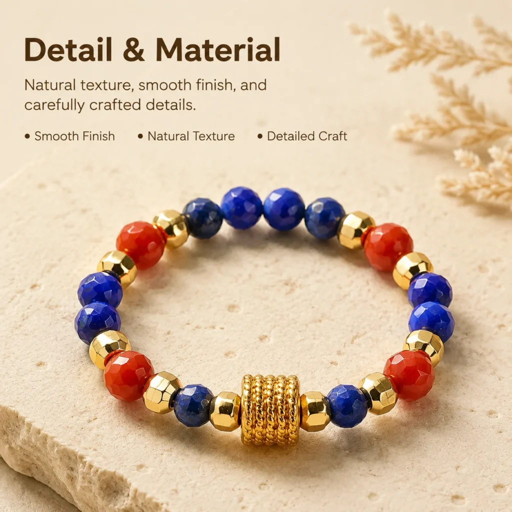 Lapis Nanhong Beaded Ring 4 lapis nanhong beaded ring material detail image