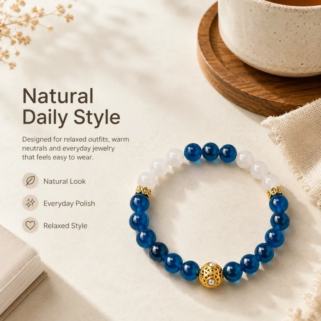Agate Beaded Bracelet 5 agate beaded bracelet lifestyle still life image