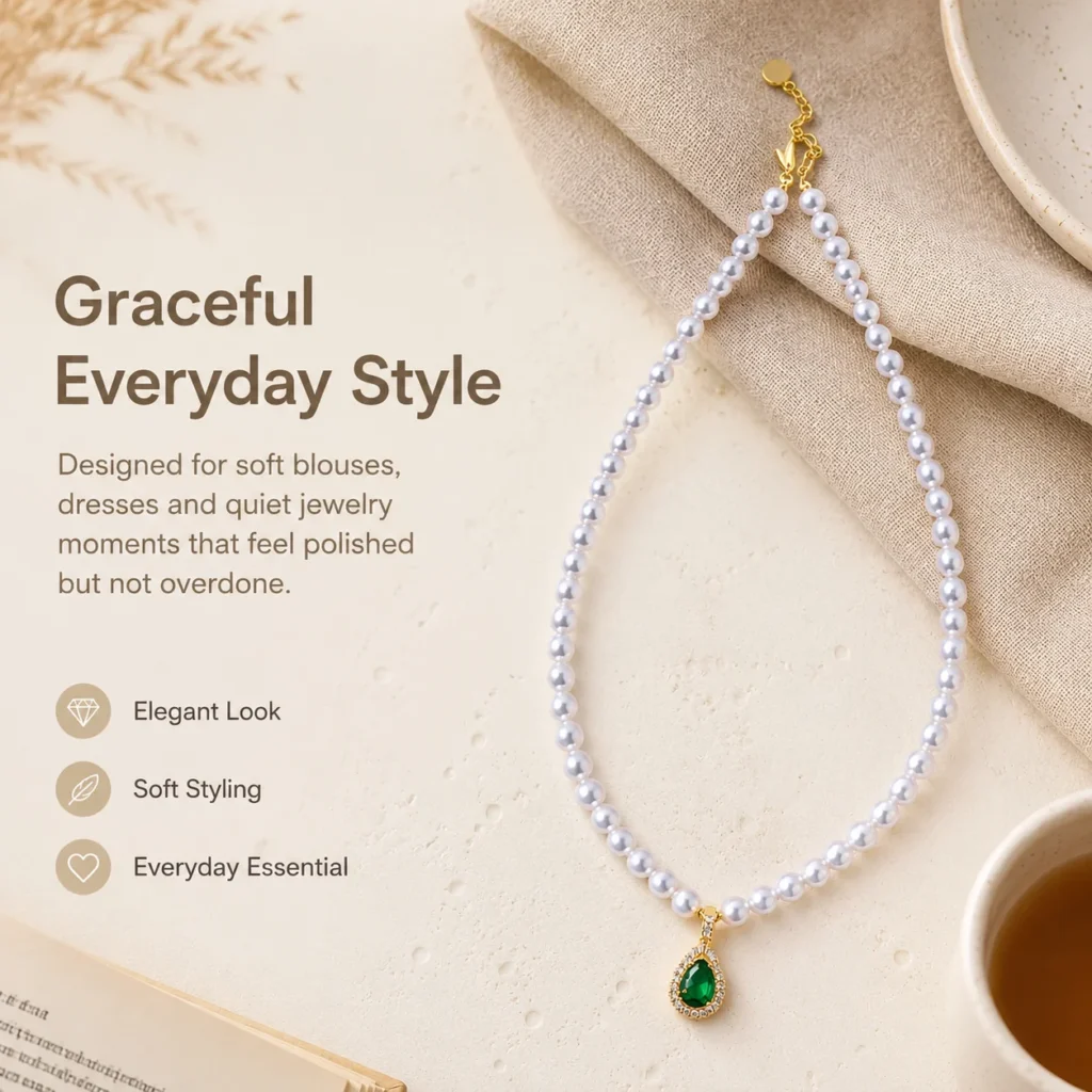 Freshwater Pearl Gourd Pendant Necklace 5 freshwater pearl gourd pendant necklace lifestyle still life image