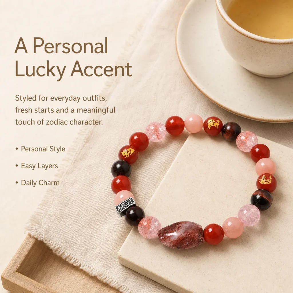 chinese zodiac dog sanhe liuhe bracelet lifestyle still life image