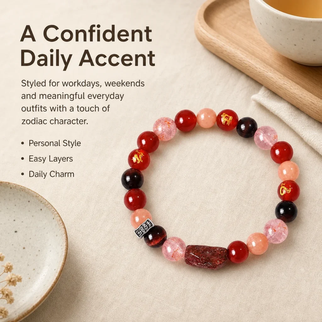 Chinese Zodiac Rooster Sanhe Liuhe Bracelet 5 chinese zodiac rooster sanhe liuhe bracelet lifestyle still life image