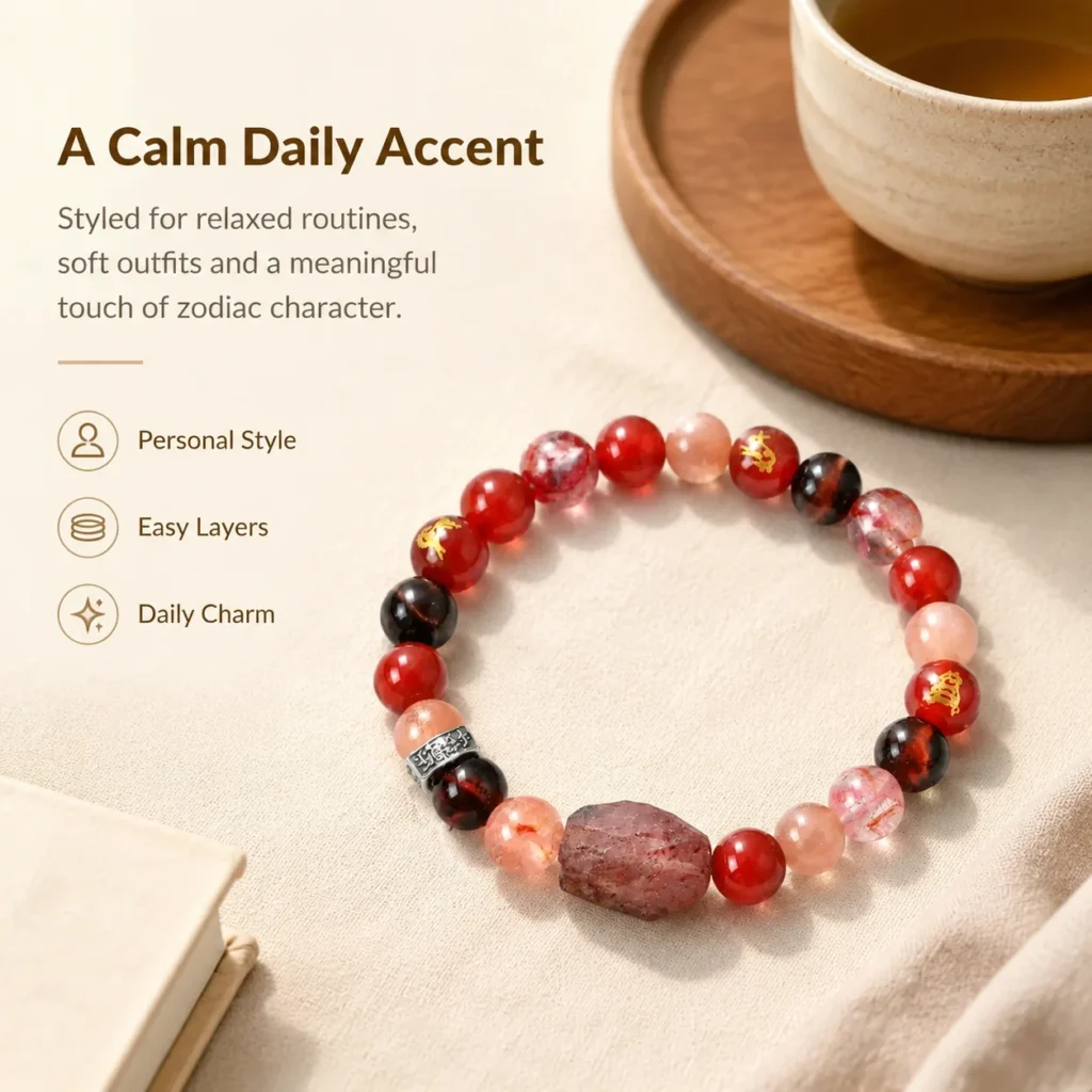 Chinese Zodiac Goat Sanhe Liuhe Bracelet 5 chinese zodiac goat sanhe liuhe bracelet lifestyle still life image