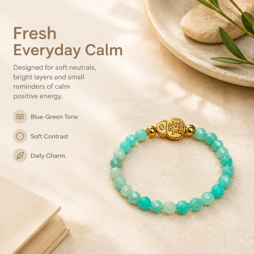 amazonite gourd beaded ring lifestyle still life image