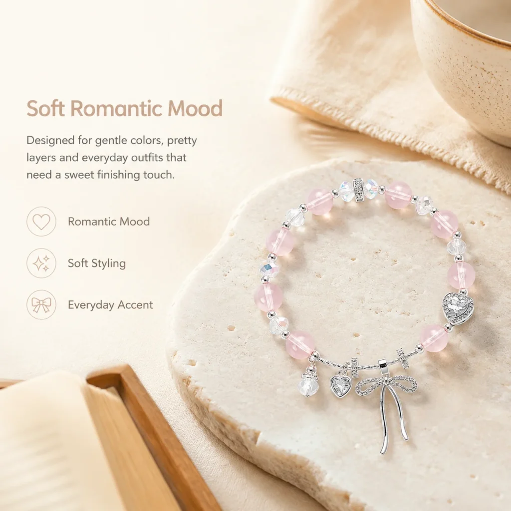 Star Veil Bow Crystal Bracelet 5 star veil bow crystal bracelet lifestyle still life image
