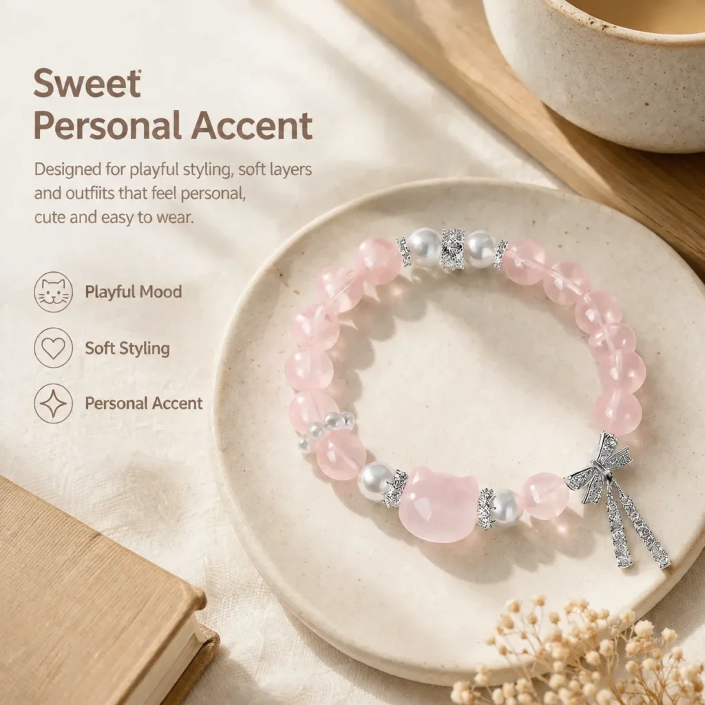 Cat Wish Crystal Bracelet 5 cat wish crystal bracelet lifestyle still life image