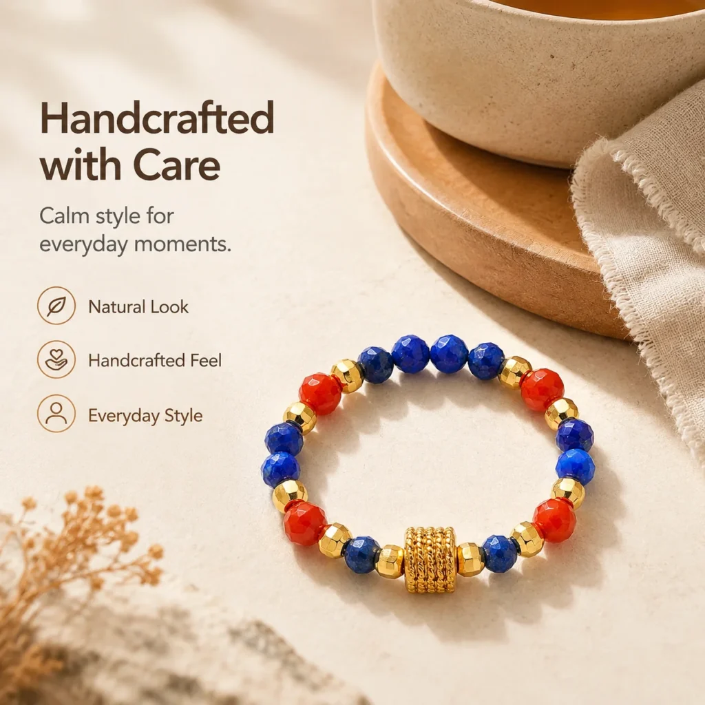 Lapis Nanhong Beaded Ring 5 lapis nanhong beaded ring lifestyle still life image