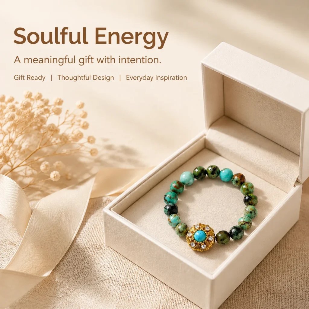 turquoise beaded ring gift ready image