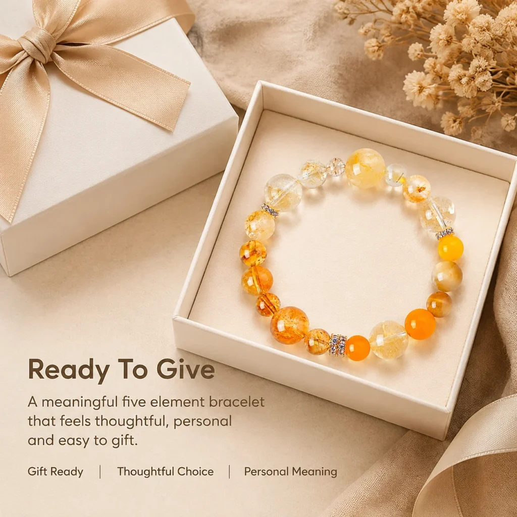 Five Element Crystal Beaded Bracelet 6 five element crystal beaded bracelet gift ready image