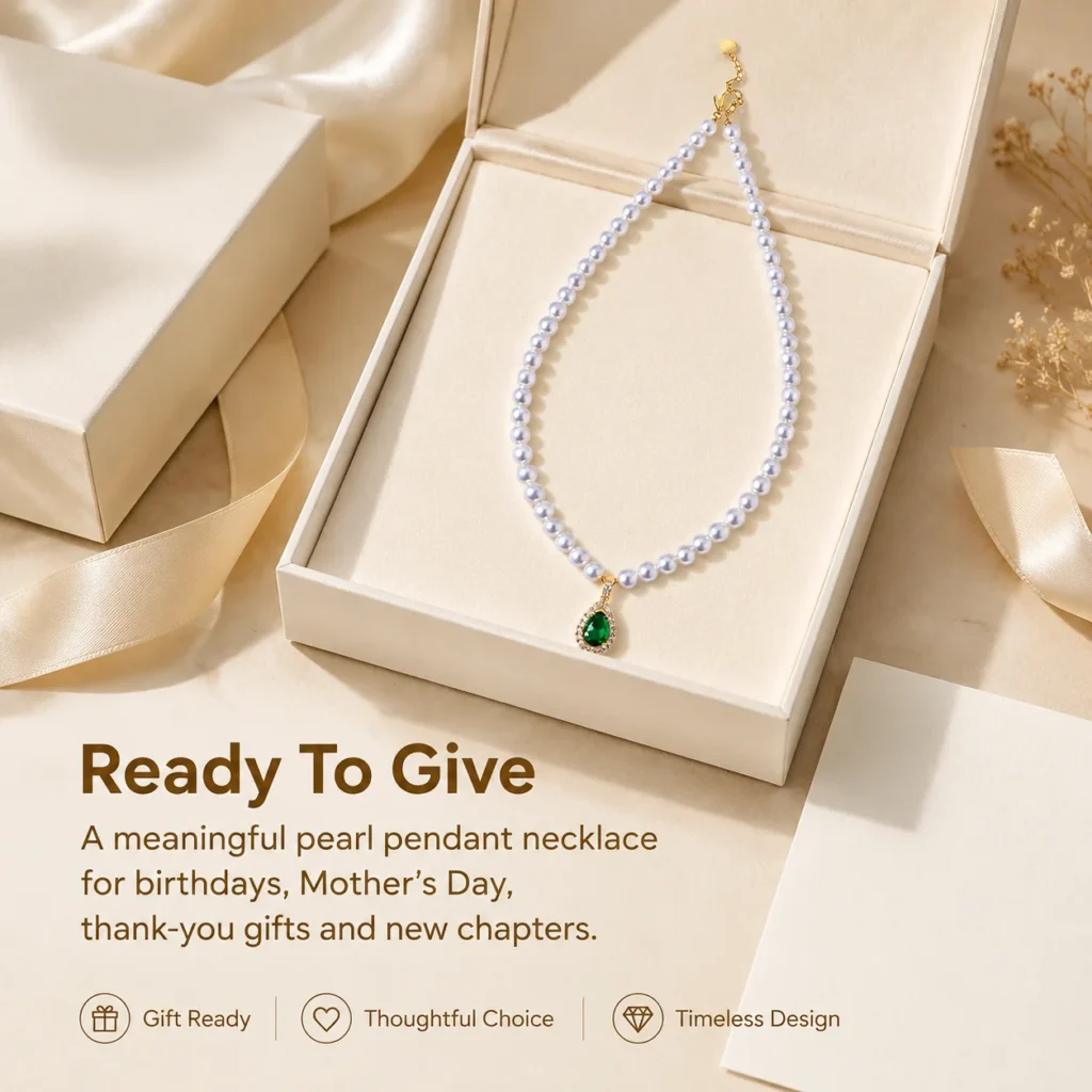 Freshwater Pearl Gourd Pendant Necklace 6 freshwater pearl gourd pendant necklace gift ready image