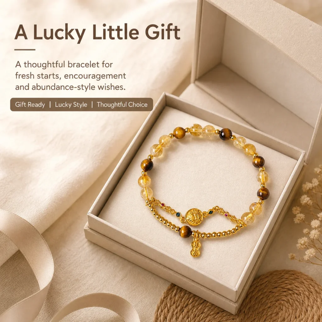 Yellow Tower Crystal Abundance Bracelet 6 yellow tower crystal abundance bracelet gift ready image