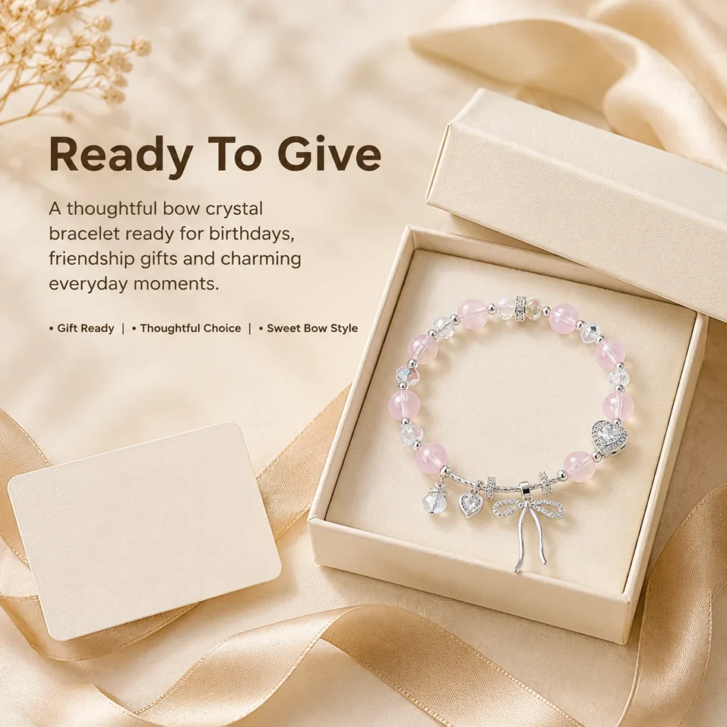 Star Veil Bow Crystal Bracelet 6 star veil bow crystal bracelet gift ready image