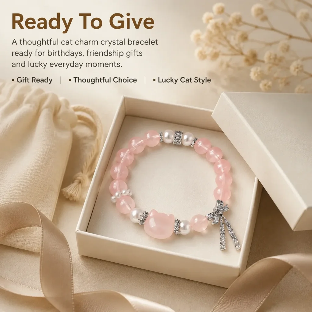 Cat Wish Crystal Bracelet 6 cat wish crystal bracelet gift ready image