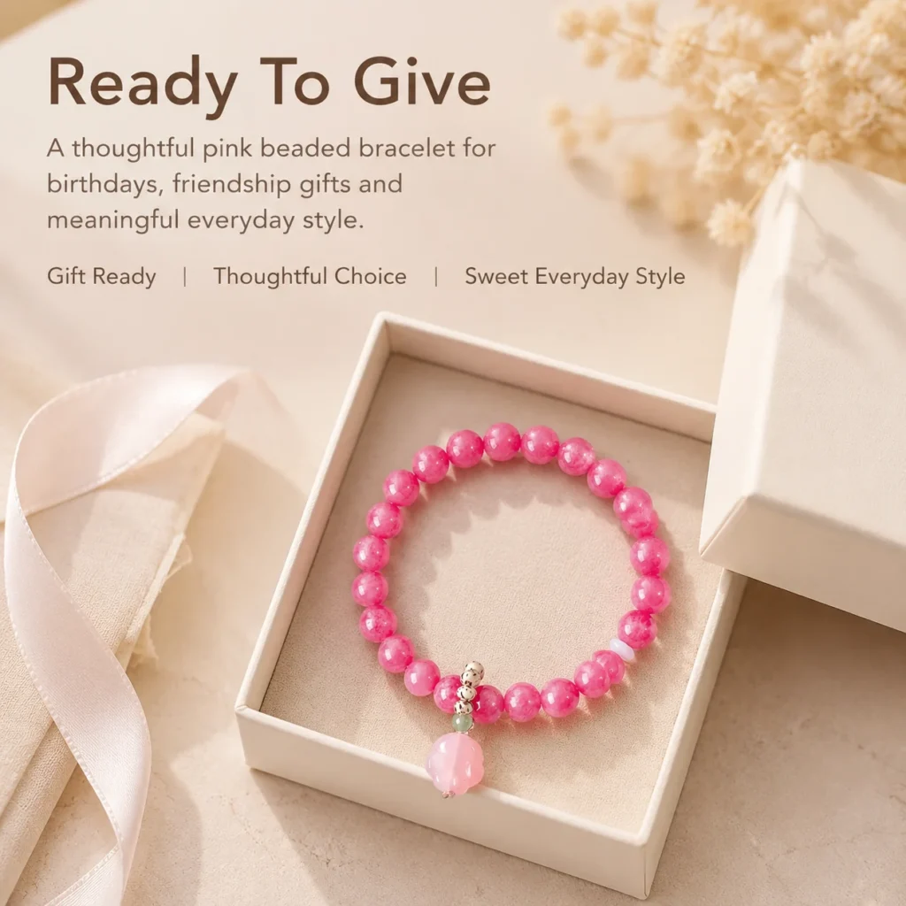 Pink Chalcedony Agate Cat Paw Bracelet 6 pink chalcedony agate cat paw bracelet gift ready image