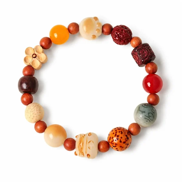fortune cat bodhi beaded bracelet on white background