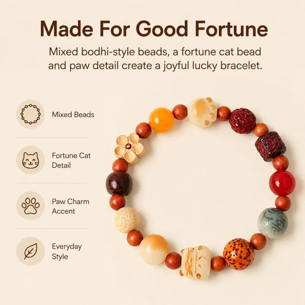 Fortune Cat Bodhi Beaded Bracelet 3 fortune cat bodhi beaded bracelet feature image