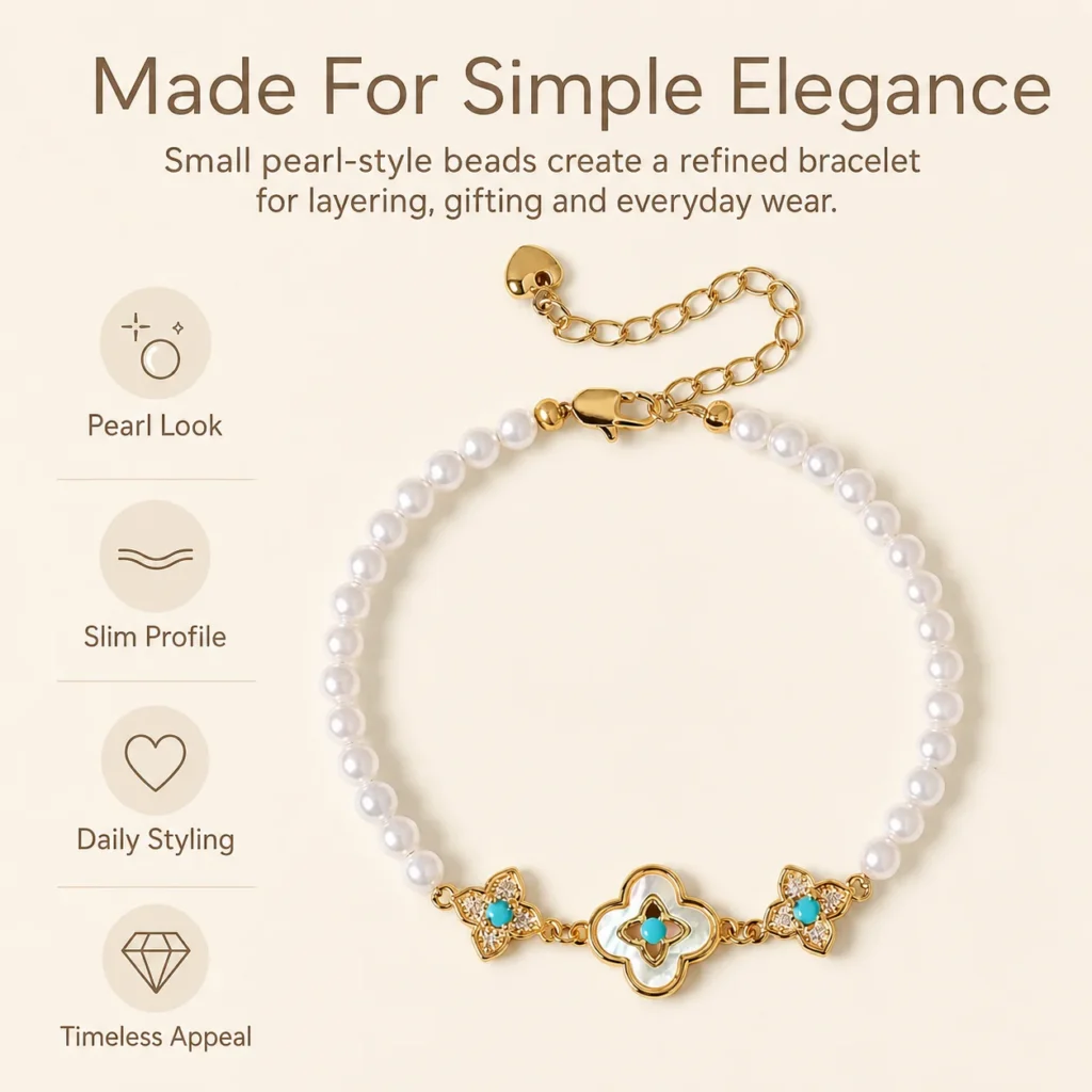 pearl beaded bracelet 4mm feature image